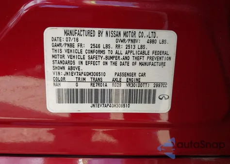 2016 Infiniti Q50 Premium/Sport z USA, uszkodzony, nr VIN JN1EV7AP4GM306510